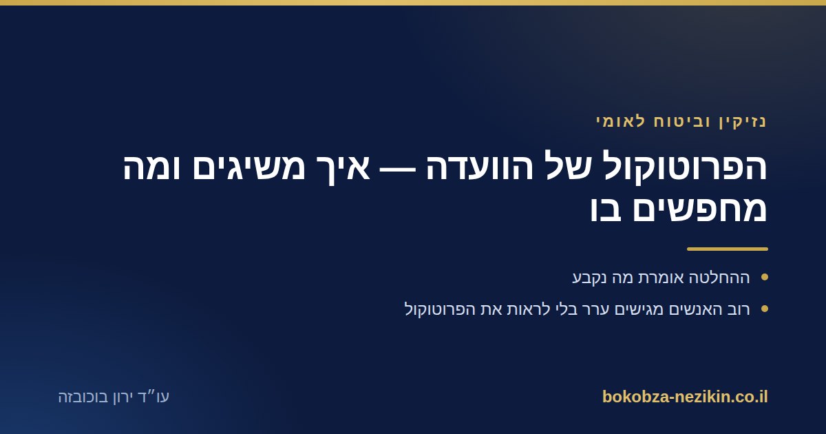 הפרוטוקול של הוועדה — איך משיגים ומה מחפשים בו